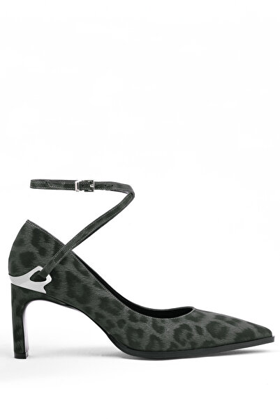 MARY Leopard Print Ankle Strap Pointed Toe Thin Heel Women's Stiletto Shoes