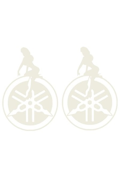 Oracal Set of 2 stickers, Yamaha Logo Girl, 20cm, white