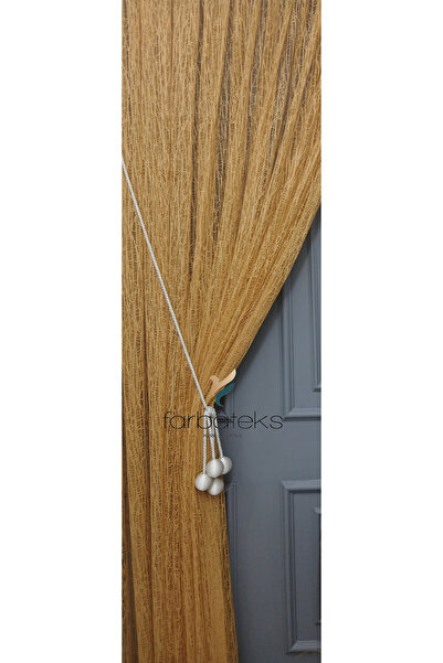 farbateks Mustard Yellow Broken Glass Beaded Double-Breasted Left Wing 3 Layers Pleated Tulle