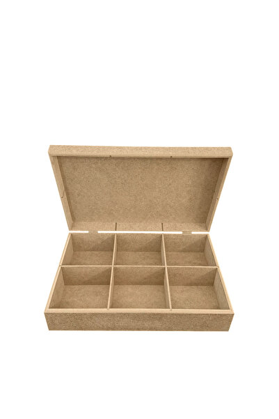 Dumbo Butik Ahşap, Boyanabilir Ham Mdf Bölmeli Kutu, 30x20x8 cm