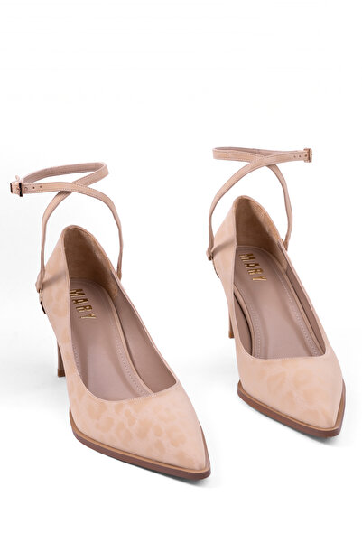 MARY Leopard Print Ankle Strap Pointed Toe Thin Heel Women's Stiletto Shoes