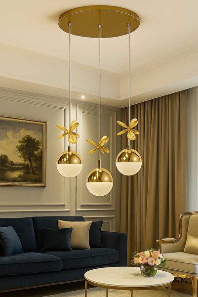 AKARSU AVİZE Modern sarkit 3lu top led avize