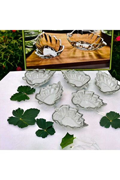 Kaveh glass Set of 6 Glass Bowls in Leaf Shape - Elegant Tableware, Perfect Gift