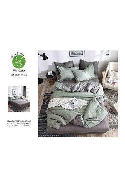 FIONNA.RO Lenjerie De Pat Bumbac Satinat Superior - Green