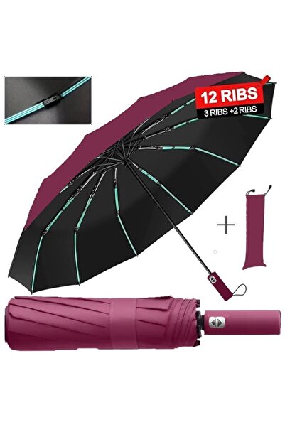 SUAU Automatic Folding Umbrella, Windproof, UV Protection, Quick Drying, Durable, Flexible, Purple