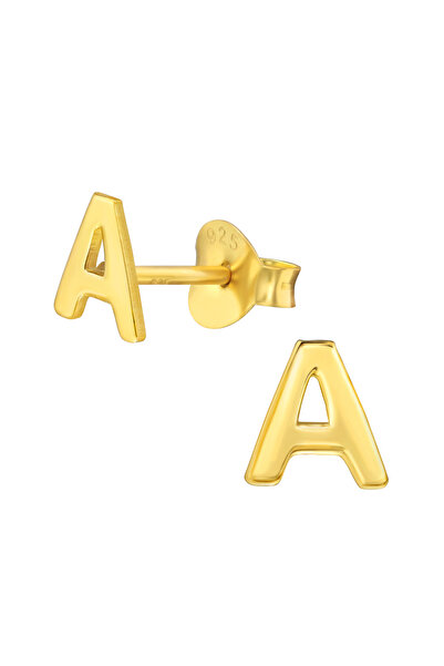 Sophia Collection Cercei copii argint 925 placat cu aur 24K model initiala A