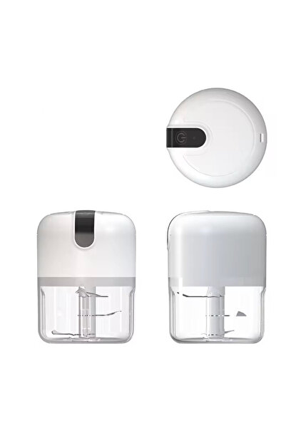 China Mini electric kitchen chopper USB charging 250ml with 3 blades White