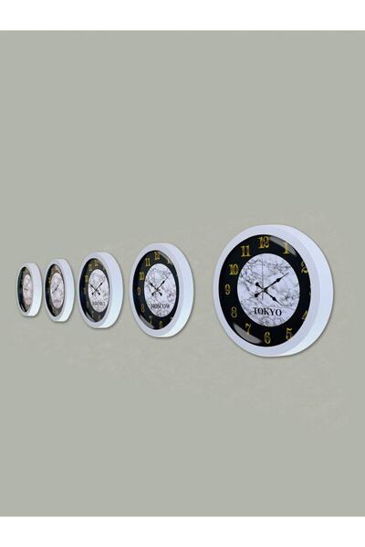 Kasva Concept 36 cm White Metal 5 Piece Set Hotel World Clock
