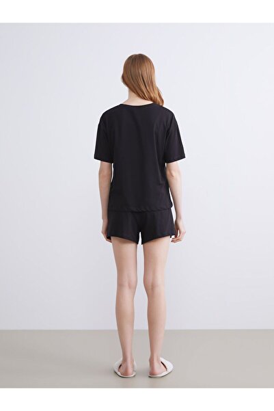 LC Waikiki Lcw Dream Crew Neck Printed Women's Shorts Pajamas Set