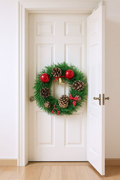 LEVA Green Christmas Door Ornament, 24 Cm, Single Crocan, Stylish and Colorful Decoration.