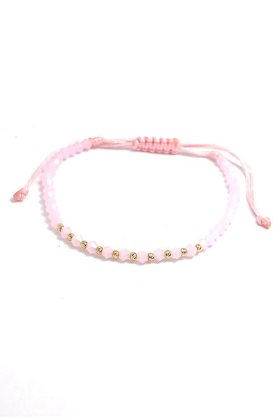 Bijolin Gold Bracelet with 10 2mm 14k gold balls and 3mm pink crystals