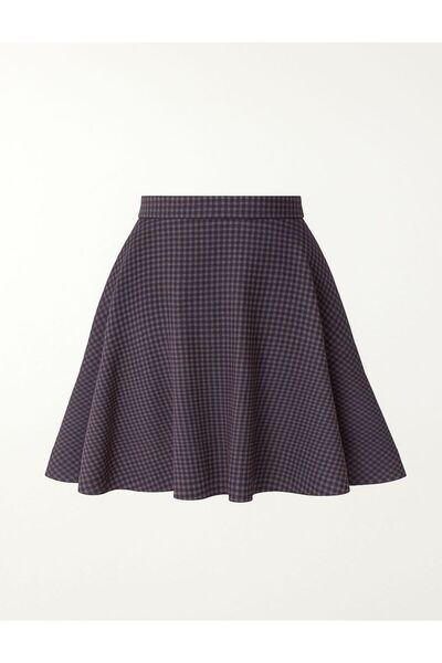 UNTIMELY High Waist Short Atlas Fabric Flared Skirt