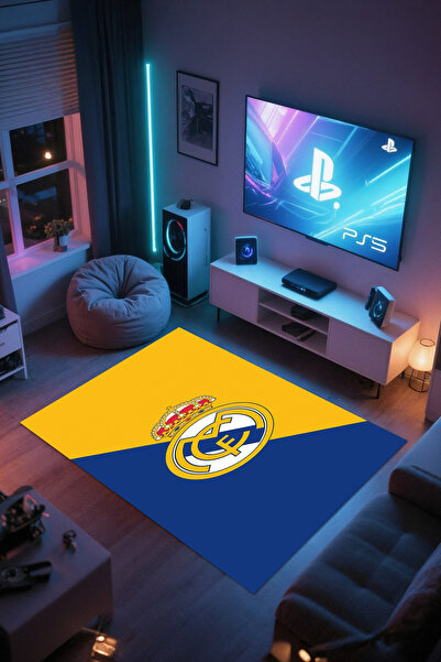 Reyhani Real Madrid Desenli Kaymaz Taban Makinede Yıkanabilir Gaming Oyuncu G...