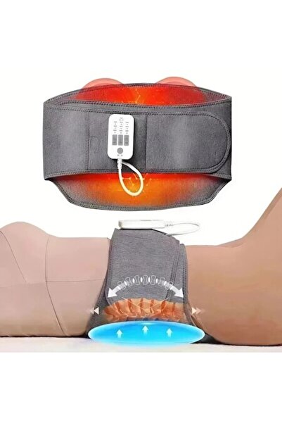 HADEX Centură lombară cu încălzire și masaj prin vibrații pe 3 niveluri, pern...