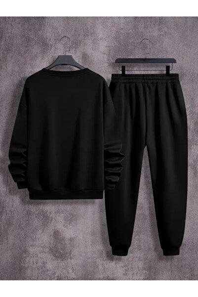 Massgai Unisex Milano Italy Printed Cotton Crew Neck Bottom-Top Tracksuit Set