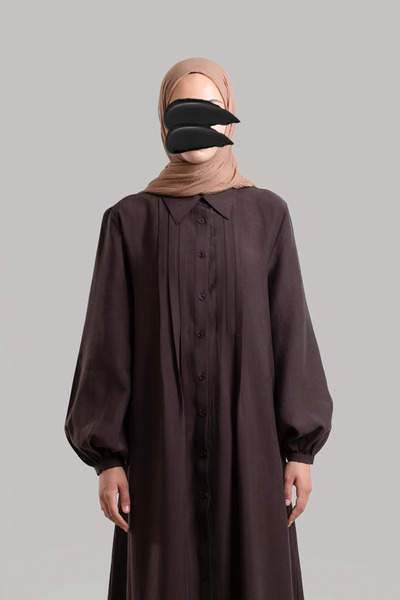 Lemaye Shirt Collar Tenselsoft Dress - Bitter Brown