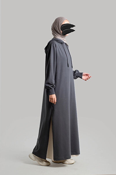 Emare Plain Hooded Cotton Dress