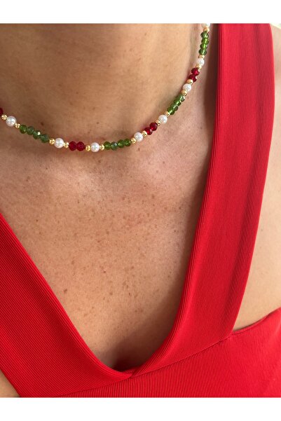 By Song Aksesuar Crystal New Year, Christmas Necklace