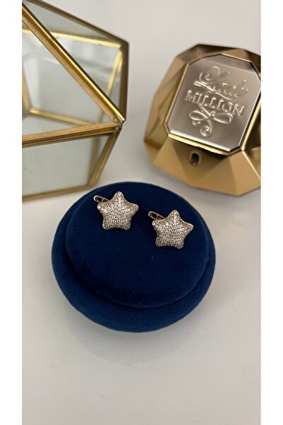 SU PERİSİ TAKI BİJUTERİ Xuping Gold Zircon Stone Star Earrings