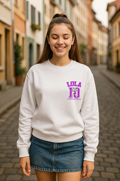 BLITZIST Lola Sayı Front-Back Printed Youth Cut 3-Thread Crew Neck Sweatshirt (Size S/M- M/L)