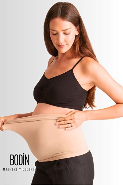 bodin Maternity Belly Support Band Corset- Women's Pants Opening Concealer Stretchy Soft Fabric Belly Protector