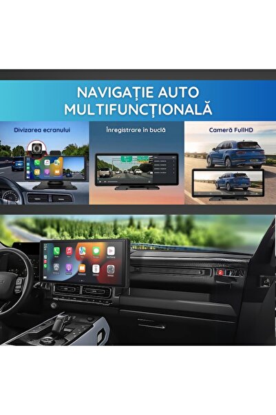 LOONATIQ Car GPS Nav 10.26" IPS Touchscreen, Wireless CarPlay/Android Auto, Bluetooth 5.0, Rear DVR