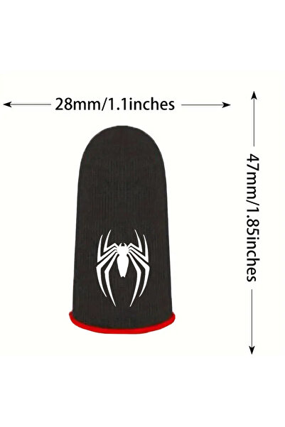 İMEXTECH Bilişim Burada Pubg Örümcek Desenli Oyun Eldiveni Ter Geçirmez 1 Çift 2 Adet Parmaklık