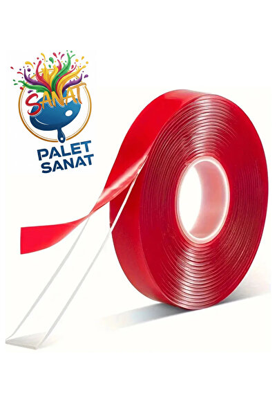 Palet Sanat Silikonlu Çift Taraflı Montaj Bandı Şeffaf 18mm X 2mt