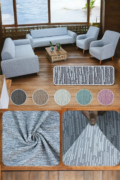 EJMEL Husă de scaun elastică cu model jacquard Husă de canapea elastică, set ...