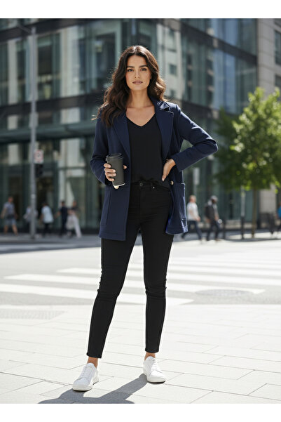 LYVEAN سترة رجالية كبيرة الحجم بياقة وثلاث خيوط من القطن الممشط