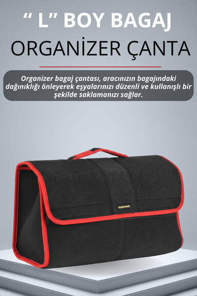 Genel Markalar Büyük Boy Cırtlı Keçe Kumaş Oto Bagaj Çantası | Geniş Hacimli,...