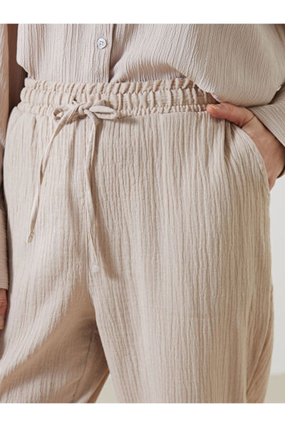 LC Waikiki Elastic Waist Textured Women's Trousers