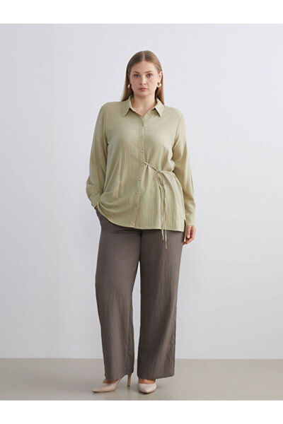 LC Waikiki Elastic Waist Textured Women's Trousers