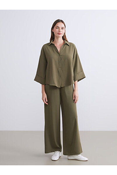 LC Waikiki Wide Leg Women's Trousers with Elastic Waist