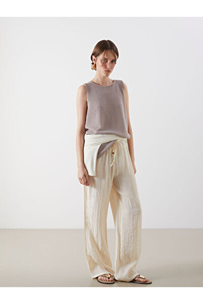 LC Waikiki Elastic Waist Textured Women's Trousers