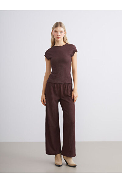 LC Waikiki Elastic Waist Textured Women's Trousers