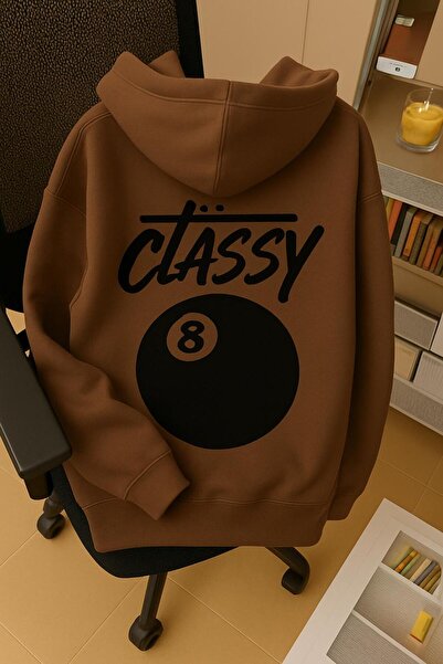 CLASSY.MODA Unisex Hooded Oversized Printed Sweatshirt – 8 Top Back Print