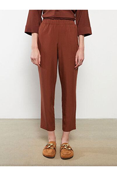 LC Waikiki Women's Elastic Waist Comfortable Straight Trousers