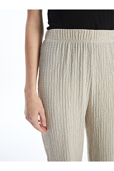 LC Waikiki Elastic Waist Textured Women's Trousers