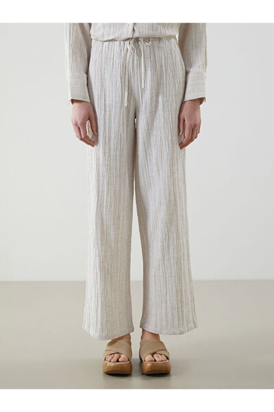 LC Waikiki Women's Linen Blended Pants with Elastic Waist