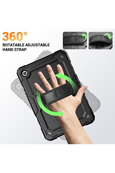 HYX Case for Samsung Galaxy Tab A9 Plus 11" (2023) - Shockproof, 360° Stand, Black