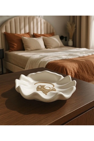 By Şirin Candle Decorative Wavy Jewelry Dish