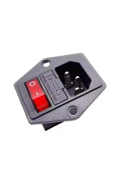 Generic Panel-Mount AC Power Socket with Fuse & ON/OFF Switch (Male IEC Connector)