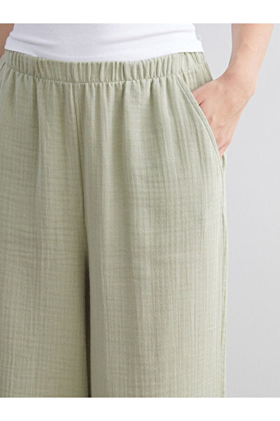 LC Waikiki Elastic Waist Textured Muslin Women's Trousers