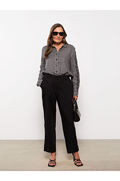 LC Waikiki Women's Standard Fit Straight Trousers with Elastic Waist