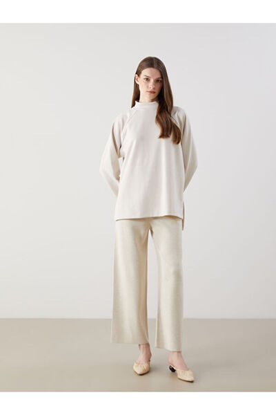 LC Waikiki Wide Leg Women's Knitwear Trousers with Elastic Waist