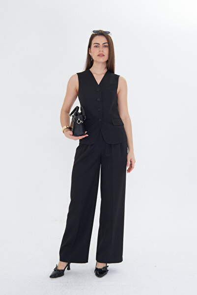 Nadrina Buttoned Vest Suit