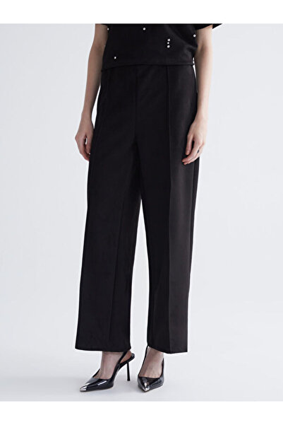 LC Waikiki Women's Suede Pants with Elastic Waist