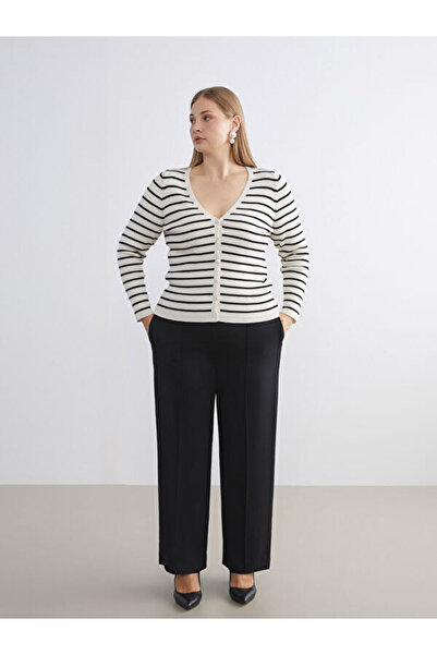 LC Waikiki Plus Size Standard Fit Wide Leg Women's Pants