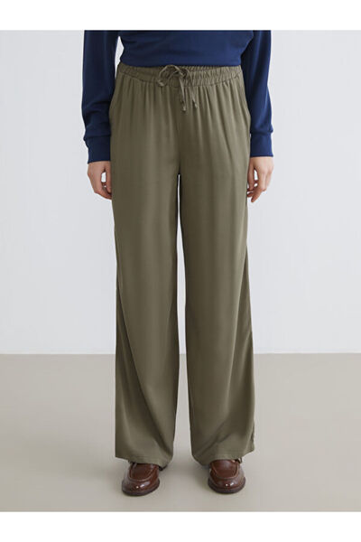 LC Waikiki Wide Leg Women's Trousers with Elastic Waist